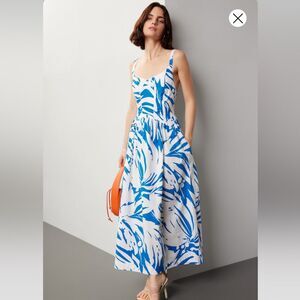 S/W/F ‘Wave Waist’ Dress 100% Cotton Midi Dress Size XL $379